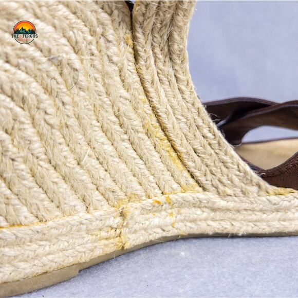 Nine West Jaxson Espadrille Wedge Sandal Brown Tan Boho Chic Women's Size 8.5 - Picture 15 of 15